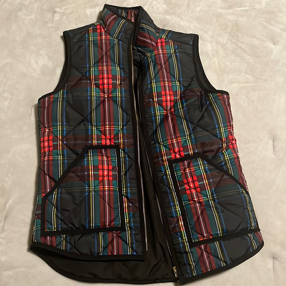 Jcrew -XS black vest with colors